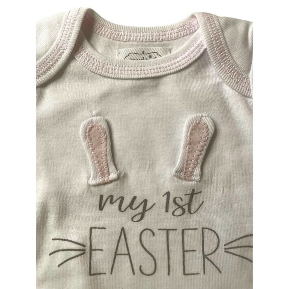 MudPie My 1st Easter 2 Piece Bunny Set Top & Pants Baby Girl Newborn 0-3M New - Picture 3 of 8